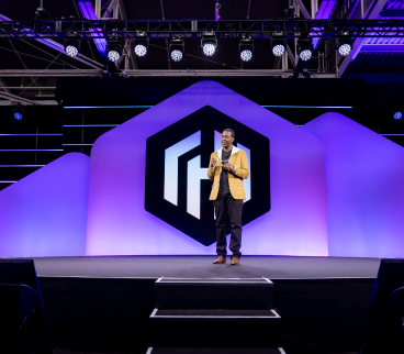 speaker onstage at HashiConf